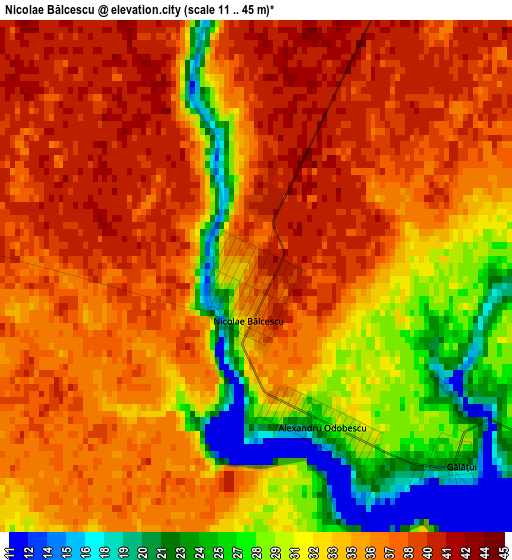 Nicolae Bălcescu elevation map