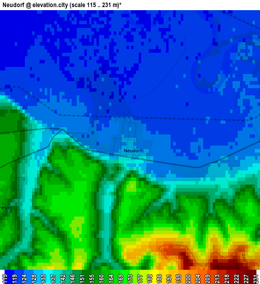 Neudorf elevation map