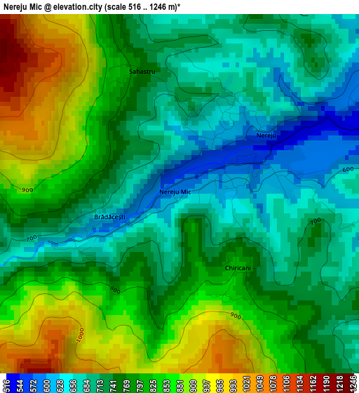 Nereju Mic elevation map