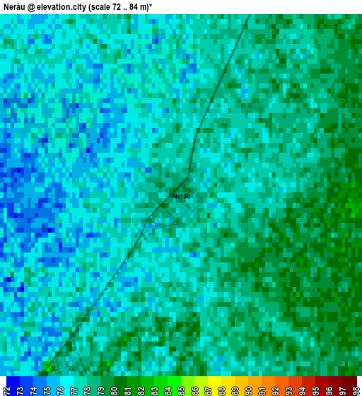 Nerău elevation map