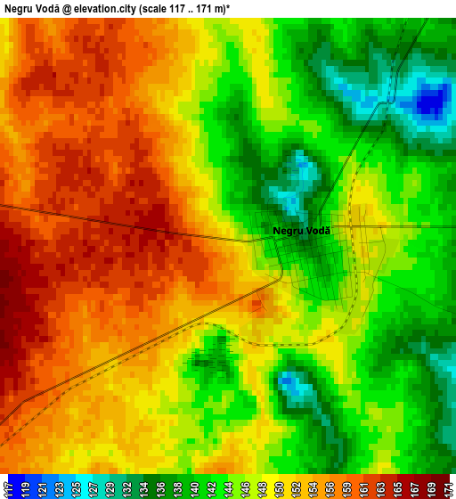 Negru Vodă elevation map