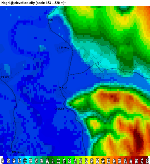 Negri elevation map