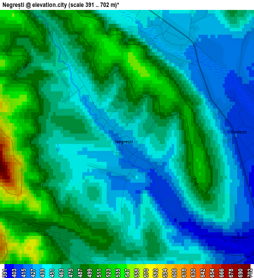 Negrești elevation map