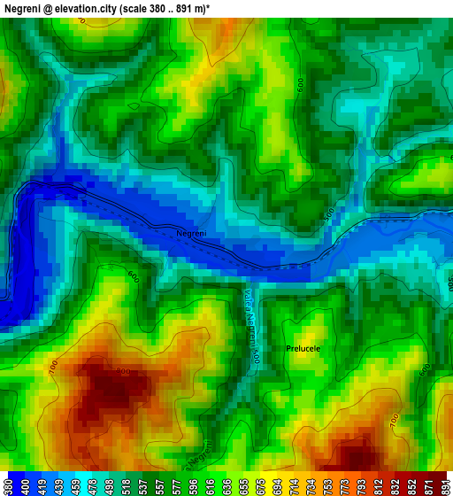 Negreni elevation map