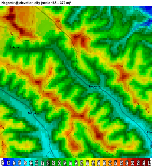 Negomir elevation map