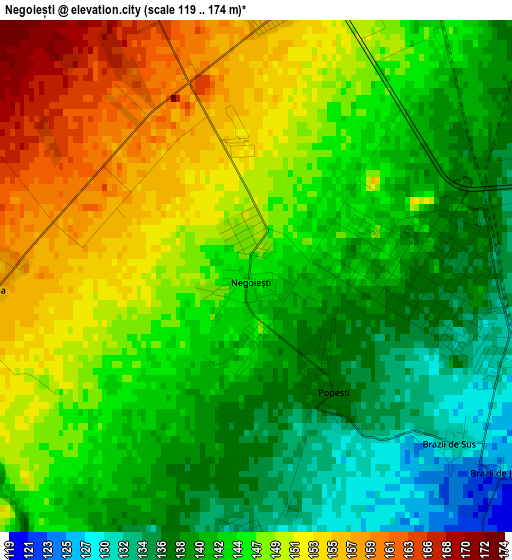 Negoiești elevation map