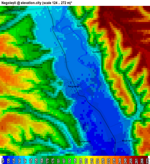 Negoiești elevation map