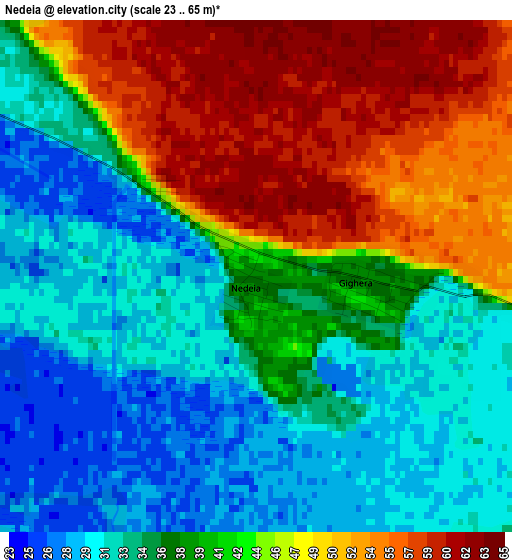 Nedeia elevation map