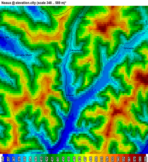 Neaua elevation map