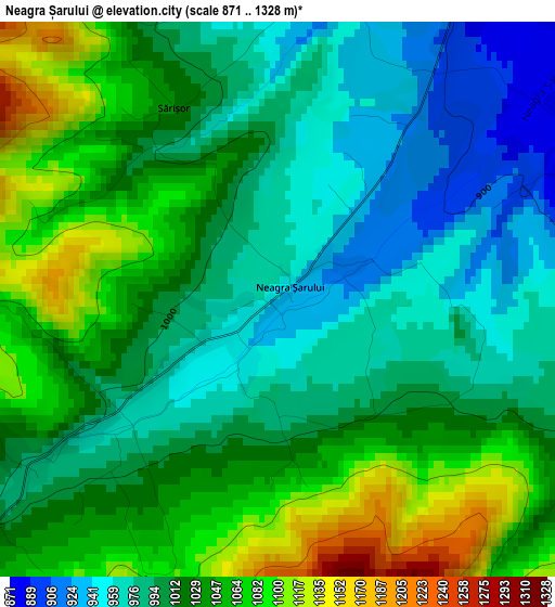 Neagra Șarului elevation map