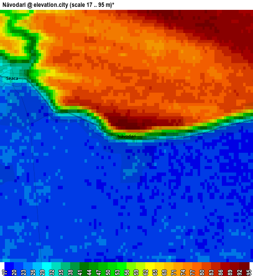 Năvodari elevation map