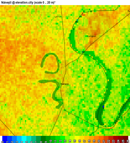 Năneşti elevation map