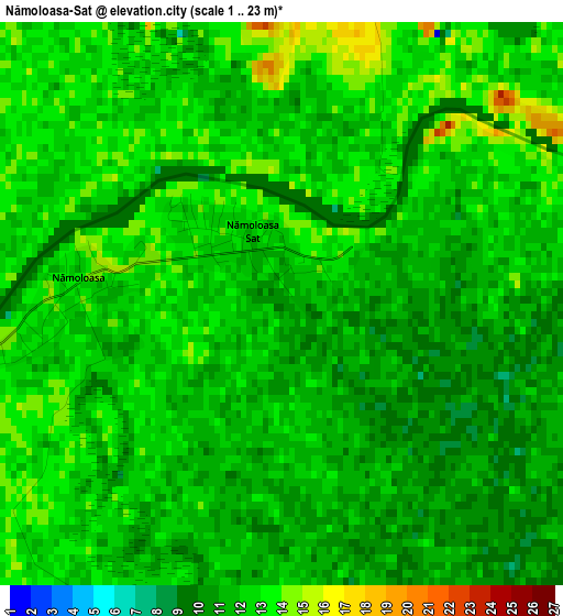 Nămoloasa-Sat elevation map