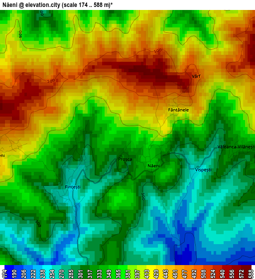 Năeni elevation map