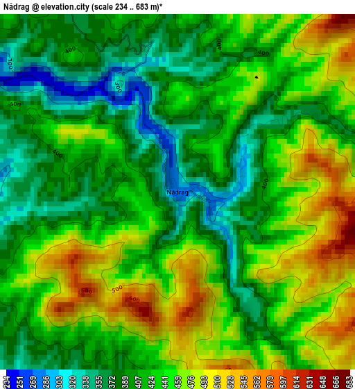 Nădrag elevation map