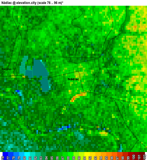 Nădlac elevation map