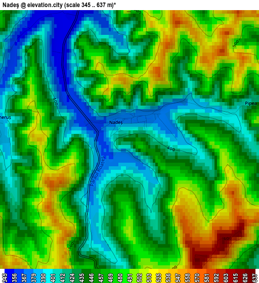 Nadeş elevation map