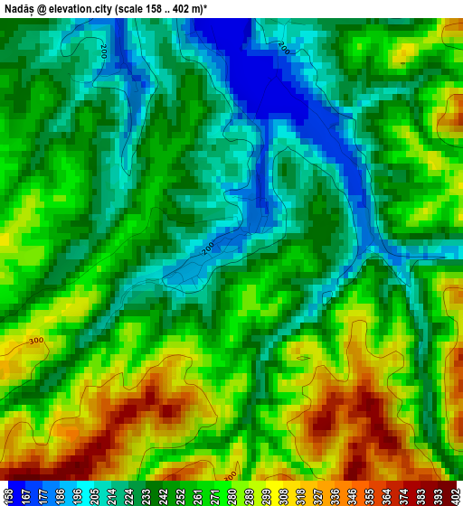 Nadăș elevation map