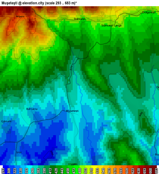 Muşeteşti elevation map