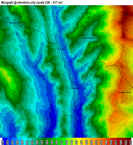 Murgeşti elevation map