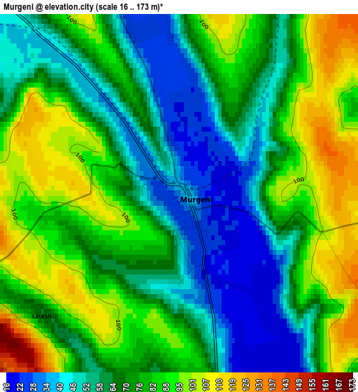 Murgeni elevation map