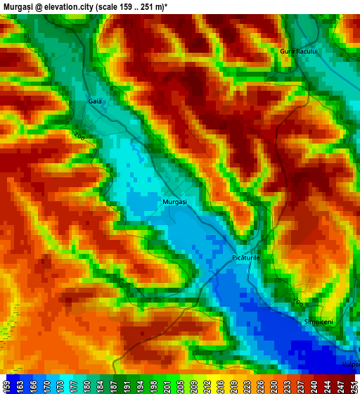 Murgași elevation map