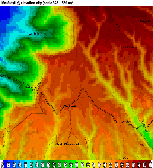 Morăreşti elevation map