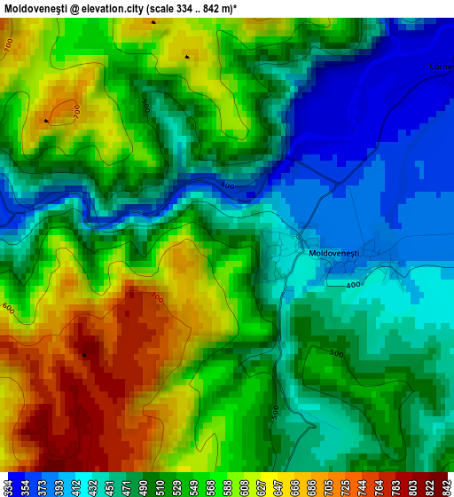 Moldoveneşti elevation map