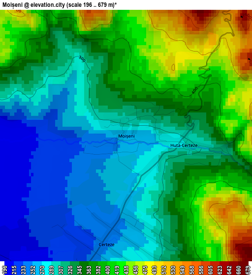 Moișeni elevation map