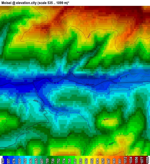 Moisei elevation map