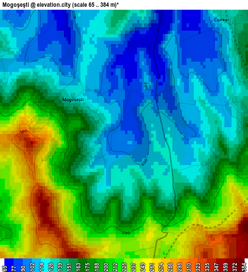 Mogoşeşti elevation map