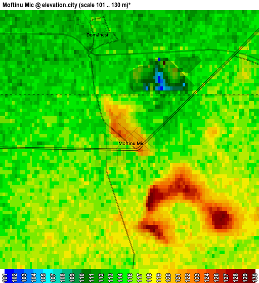 Moftinu Mic elevation map