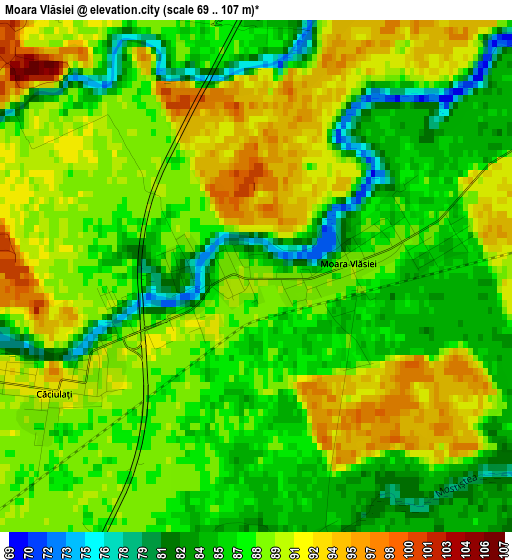 Moara Vlăsiei elevation map