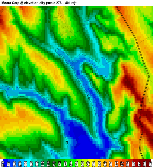 Moara Carp elevation map