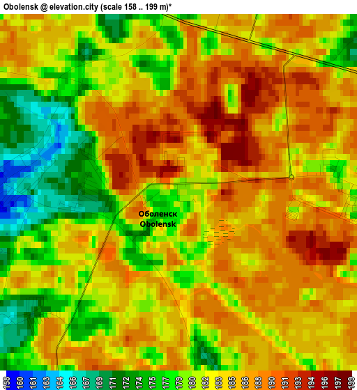 Obolensk elevation map