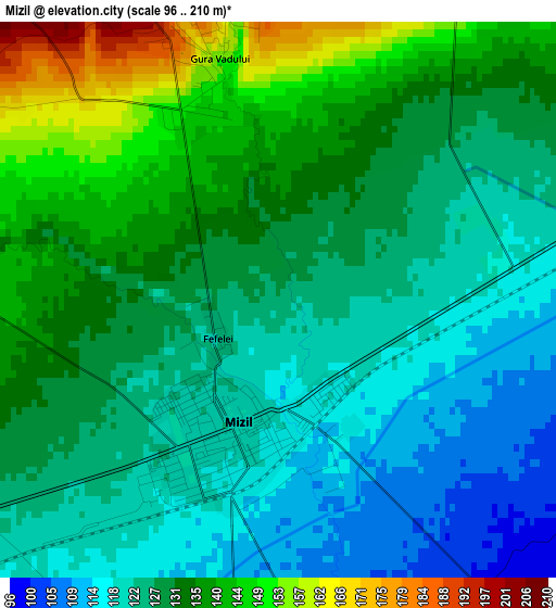 Mizil elevation map