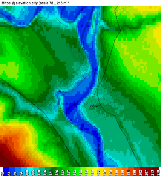 Mitoc elevation map