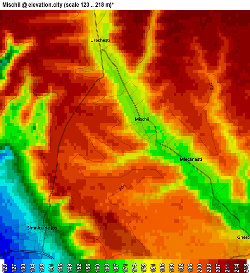 Mischii elevation map