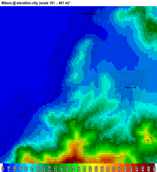 Mâsca elevation map