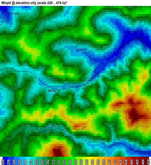 Mirşid elevation map