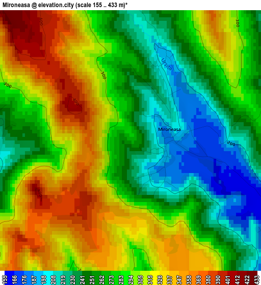 Mironeasa elevation map