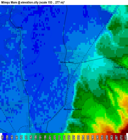 Mireşu Mare elevation map