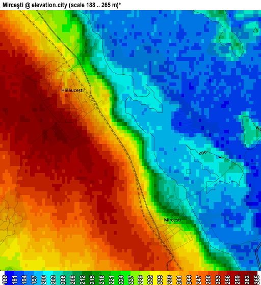 Mirceşti elevation map