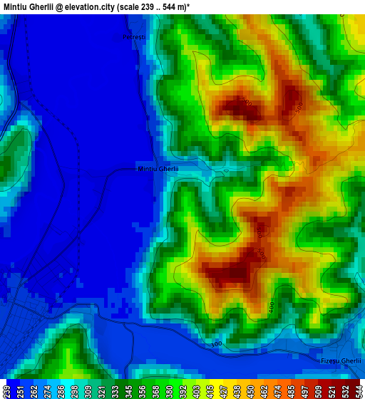 Mintiu Gherlii elevation map