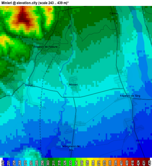 Minieri elevation map