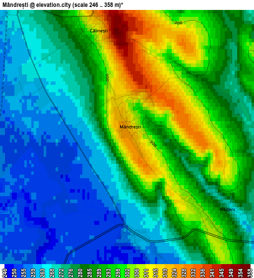 Mândrești elevation map