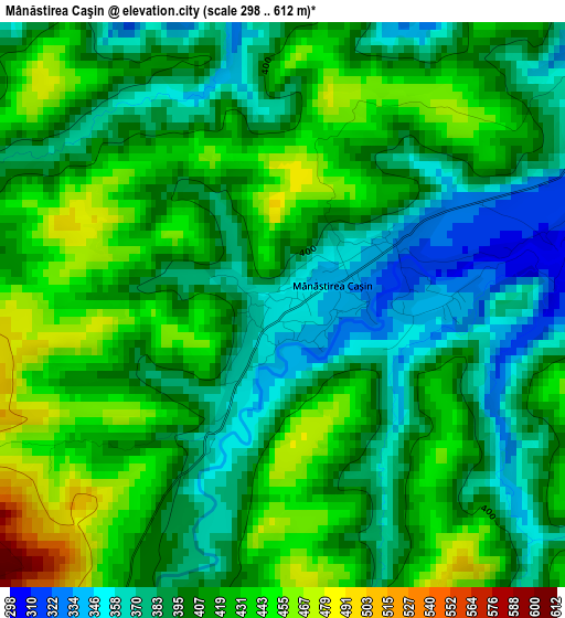 Mânăstirea Caşin elevation map