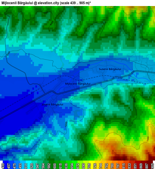 Mijlocenii Bârgăului elevation map