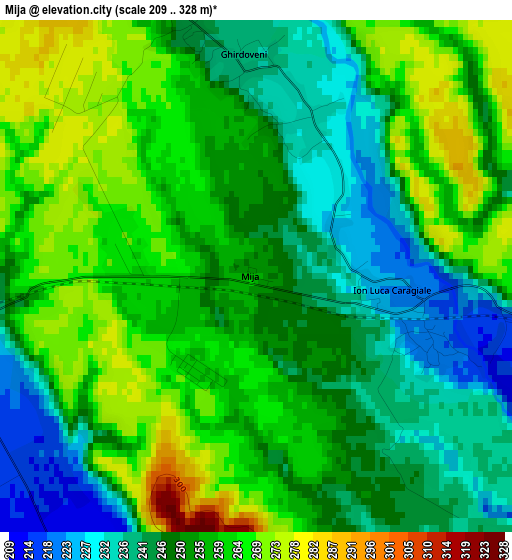 Mija elevation map