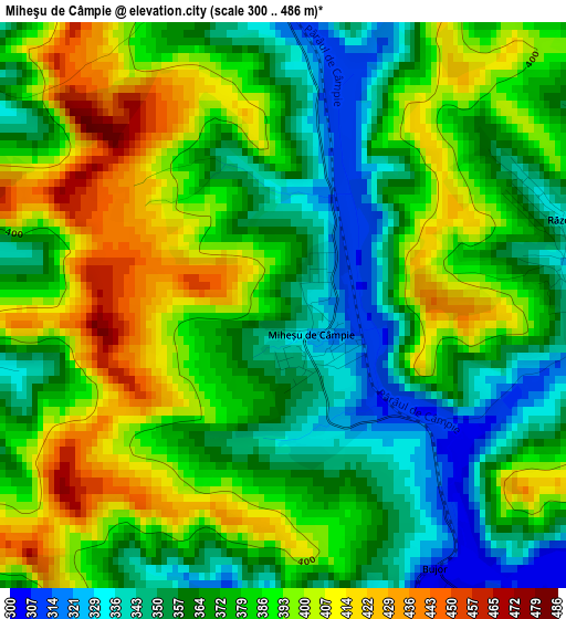 Miheşu de Câmpie elevation map